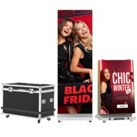 Affichage LED pliable P1.86 P2 P2.5 P3 Afficheur numérique LED portable pour la publicité Afficheur numérique LED ultra fin pour intérieur avec support à roulettes
