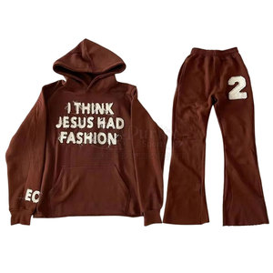 <b>Top</b> Selling <b>Distressed</b> Embroidery Tracksuit High Quality Casual Wear <b>Distressed</b> Embroidery Tracksuit - Product Image 1