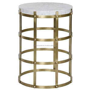 Mesa consola de metal con tapa de mármol mesa de entrada moderna consola sala de estar mesa de mármol artesanía india diseño antiguo 2023 - Product Image 4