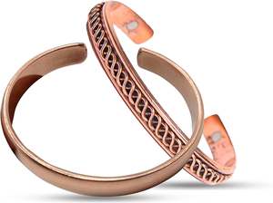 Bracelet en cuivre torsadé de conception indienne, fabriqué directement par les artisans royaux, forme de paix, unisexe, tendance pour les fêtes, 2 couleurs - Product Image 3