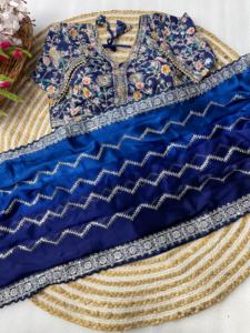 Dernière tenue de créateur Meilleur pur doux Rangoli pending Silk Saree Blouse avec séquence de 3mm et broderie Jari Work Woman Fashion - Product Image 2