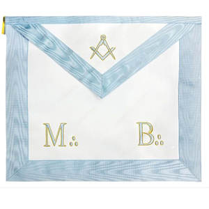 2025 Tablier de maître maçonnique Français Moderne Rite Badge en cuir brodé Type à coudre - Product Image 3