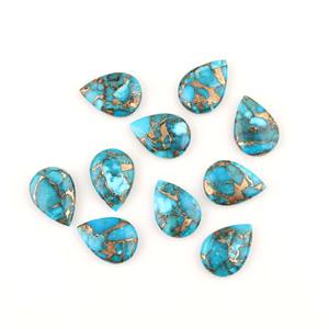 Mejor venta 12x16mm cobre azul estabilizado turquesa suave forma de pera Briolette piedra preciosa suelta de alta calidad para la fabricación de joyas - Product Image 2