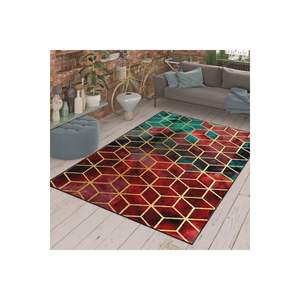 Alfombras y juegos de alfombras impresas digitales con patrón de panal de oro rojo - Product Image 4