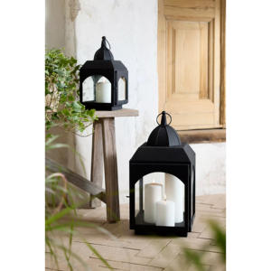 Modern <b>Black</b> Metal Candle Holder New Arrival Home Decor Hanging Square <b>Lantern</b> Christmas Weddings Featuring Die Cutting Printing - Product Image 1