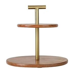 Vente chaude : Support à gâteau en bois, présentoir de table pour desserts, rehausseurs, plateau à gâteau, serveur de cupcakes, présentoir à en-cas, plateau en bois d'Inde - Product Image 6