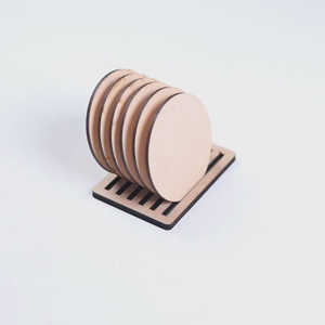 MDF Resin Striped Mango <b>Wood</b> Coasters <b>Set</b> of White Top Quality Customize Square Round <b>Wood</b> Resin Coaster With Holder <b>Set</b> - Product Image 2