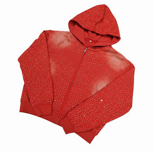 Sweat à capuche unisexe en molleton 100% coton respirant, personnalisé, poids lourd, style streetwear d'hiver, avec strass, pour homme, vêtements décontractés - Product Image 6