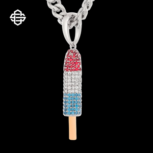 Collier Hip Hop pour homme en or plaqué avec pendentif croix en diamant CZ serti à griffes rondes de luxe - Product Image 4