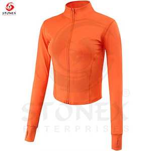 Nouveau yoga veste à glissière à col haut taille française fermeture éclair slim fit sports portant des vêtements de fitness femmes vestes - Product Image 2