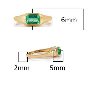 Anillo con Gema de Corte Esmeralda, Engaste de Bisel en Oro de 14K, Joyería Fina Clásica Unisex, Diseño Geométrico, Anillo de Compromiso, Diseño Moderno, Rajasthan - Product Image 4