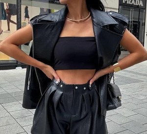 Gilets pour femmes au design élégant et tendance, respirants, en peau de mouton, qualité supérieure, cuir véritable, veste tendance - Product Image 6