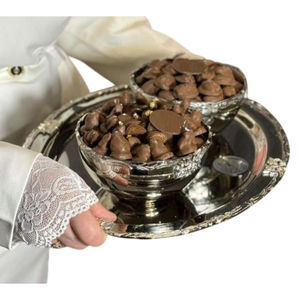 Bols et plats de service à chocolat en métal design Couleur or Design attrayant Accessoires de comptoir pour ustensiles de cuisine - Product Image 4