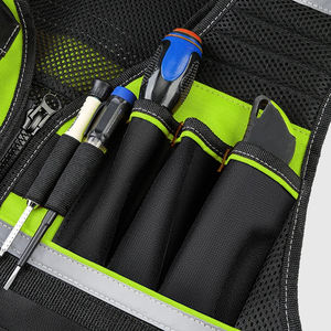 Gilet de sécurité léger pour le travail, haute visibilité, tissu polyester néon pour les travailleurs en extérieur, les coureurs, le personnel de circulation, gilet de sécurité - Product Image 4