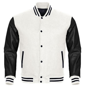 Veste universitaire simple pour hommes Baseball vintage sur mesure avec laine et cuir de vachette véritable CollegeBaseballjacket pour hommes - Product Image 3