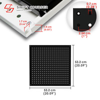 Panneau perforé mural en acier noir Swift Courser 53,2x53,2 cm, système de rangement pour atelier de bricolage, organisateur mural