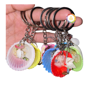 Porte-clés en coquillage inspiré de l'océan, fait à la main, coquillage naturel, souvenir, cadeau - Product Image 5