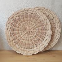 Napperons en raphia naturel pour table à manger et événements de mariage Décoration de table ronde bohème faite à la main Fournisseur du Vietnam