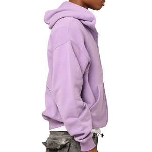 Sweat à capuche respirant en coton imprimé personnalisé brodé teint uni léger surdimensionné tenue décontracté sweat unisexe pour tous les jours - Product Image 5