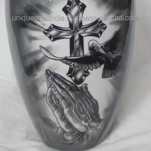 Urnes funéraires en aluminium artisanales de Style européen de haute qualité Urnes funéraires uniques en laiton Meta pour cendres d'animaux adultes - Product Image 3