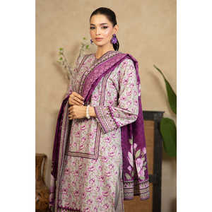 Conjunto de 3 Piezas WNS-52069, Salwar Kameez de Algodón Khaddar Estampado, Vestido Pakistaní para Festivales con Dupatta, Ropa Festiva India - Product Image 5