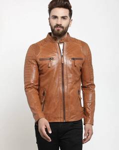 Latest Design Good Quality Fashionable Winter <b>Men</b> Leather <b>Jacket</b> Puffer Bomber Biker <b>Jackets</b> With Custom Logo - Product Image 4