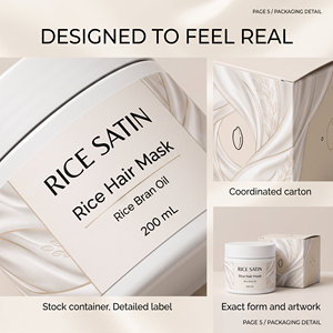 Mascarilla Capilar Orgánica de Arroz Satinado con Ácido Hialurónico y Aceite de Argán, Crema Hidratante y Suavizante, 200 mL - Product Image 5