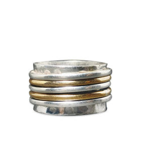 925 argent Sterling Unique minimaliste Spinner Band Fine Vintage bijoux en argent idée cadeau de mariage - Product Image 1