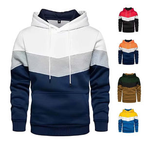 2025 New Men's Patchwork Hoodie Outdoor Casual Sportswear Street Fashion Men's Fleece Thermal <b>Hooded</b> Sweatshirt Fall <b>Winter</b> <b>Coat</b> - Product Image 1