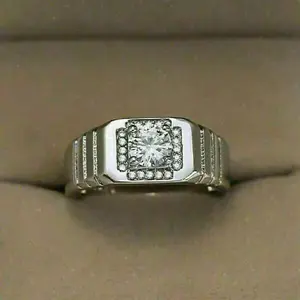 Anillo de Compromiso y Matrimonio de Plata de Ley 925 para Mujer, Impresionante, con Moissanita de Corte Redondo, Chapado en Oro Rosa - Product Image 4