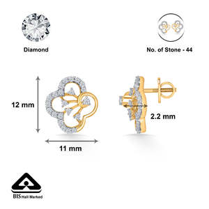 Pendientes de Oro Vintage Twilight Clover con Diamantes, Perlas y Circonitas para Bodas, Compromisos, Aniversarios y Fiestas - Product Image 5
