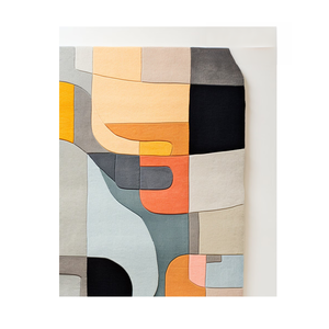 พรมปูพื้นทำด้วยผ้าขนสัตว์ทรงสี่เหลี่ยมแบบแอบสแตรกของพรีเมี่ยมทันสมัยมีขนนุ่มสีสดใสกันแบคทีเรียสูงกันน้ำสำหรับใช้ในบ้าน - Product Image 2