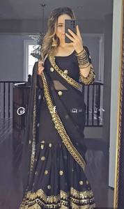 ชุดปาร์ตี้ดีไซเนอร์สวม choli-lehenga พร้อม dupatta กับงานเย็บปักถักร้อย - Product Image 5