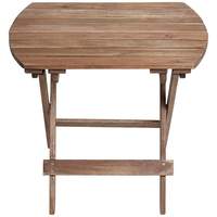 Table d'appoint pliable moderne Katie pour l'extérieur, en teck massif avec finition brun naturel, pour villas et hôtels