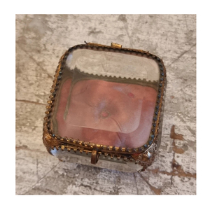 Offre Spéciale Design moderne bordure en laiton biseauté verre stockage bijoux anneau et boucle d'oreille souvenir organisé boîte or fini à la main - Product Image 3