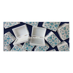 Pure White Modern Designed Marble Inlaid <b>Boxes</b> With Pink Mother Of Pearl Materials Marble <b>Boxes</b> For Jewelry Gifts Item - Product Image 6