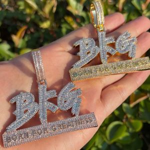 Collar con Colgante de Diamante Cultivado en Laboratorio VVS1, Estilo Hip Hop, BKG Born For Greatness, para Él - Product Image 2