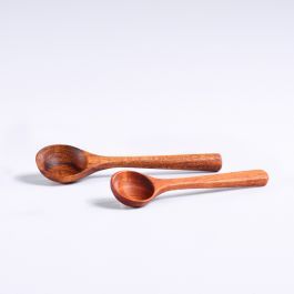 Mini cuillère en bois massif pour soupe faite à la main, cuillère en bois d'acacia pour cuillère à confiture avec poli à la main pour un prix bas - Product Image 4