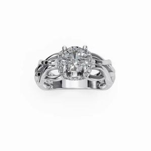 Forever Radiance Halo Bague en diamant pour femmes Nouveau design en argent sterling torsadé pour fiançailles de mariage Cadeau parfait religieux - Product Image 1