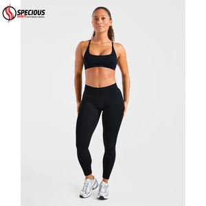 OEM Service Manufacturer's Best Price Customized <b>Women's</b> High Waist Yoga <b>Leggings</b> Four-Way Stretch Breathable Fabric Solid Black - Product Image 3