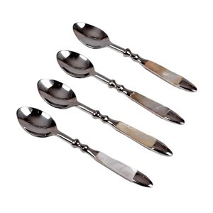 Mesa de comedor de diseño real de acero inoxidable, juegos de cucharas para comer comida con mango MOP PARA CENA DE Hotel y cuchara de postre - Product Image 6