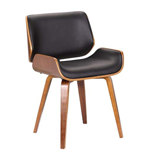 เก้าอี้รับประทานอาหารทำจากไม้หนังเก้าอี้ไม้สไตล์ญี่ปุ่นเฟอร์นิเจอร์ขาไม้โค้งจากอินเดียเฟอร์นิเจอร์ห้องรับประทานอาหารในบ้าน - Product Image 1