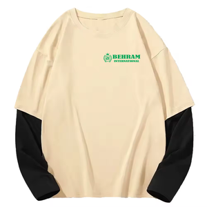เสื้อยืดแขนยาวสองชั้นทรงโอเวอร์ไซส์ ผ้าฝ้ายระบายอากาศได้ดี สไตล์สตรีทแวร์ สำหรับออกกำลังกาย น้ำหนัก 220 กรัม ผ้าไม่เป็นขุย แห้งเร็ว แบบยูนิเซ็กส์ - Product Image 1