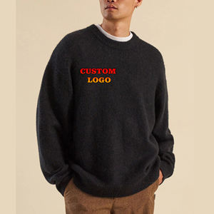 Pull en mohair pour homme, nouvelle arrivée 2025, coupe ample, manches longues, col rond, décontracté, uni, couleur unie, tendance - Product Image 1