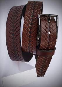 Cinturón de piel auténtica de vaca de Estilo Vintage más vendido para hombre disponible con cierre de hebilla de acero a precio mayorista - Product Image 2