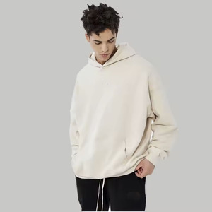 Regular Fit Cotton <b>Fleece</b> Pullover <b>Hoodie</b> <b>Men</b> High Quality Drop Shoulder Custom Logo Print Winter Streetwear Plain Dyed - Product Image 2