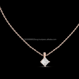 Temperamento Simple princesa cuadrado Moissanite colgante S925 collar de plata esterlina para mujer joyería de boda - Product Image 1