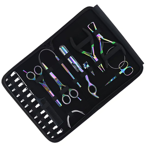 Prix de gros, haute qualité, logo personnalisé, kit de pinces à extensions de cheveux réutilisables en acier inoxydable multicolores - Product Image 3