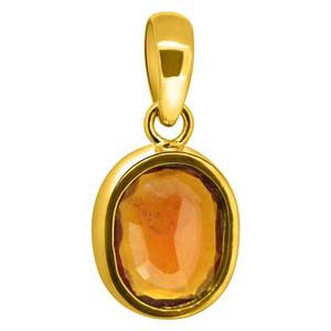 NOVAMART Fine Hessonite Garnet (Gomed) 4.25-12.25 Ratti Natural Certified Astrological Gemstone Pendant Ashtdhatu Bezel Fine <b>Pen</b> - Product Image 3
