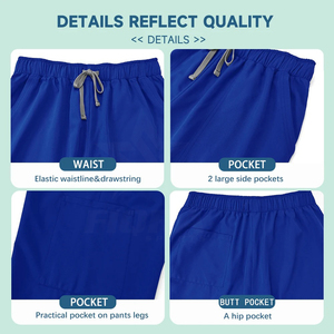 Ventes en gros de tenues d'infirmière personnalisées, ensembles médicaux pour hommes, femmes et unisexes, col en V, spandex, uniformes d'infirmière d'hôpital, ensemble de scrubs pour femmes, pantalon de jogging - Product Image 3